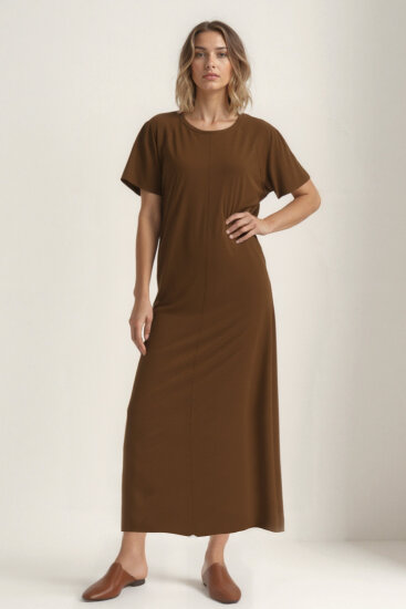 Bisiklet Yaka Kısa Kol Elbise - 8