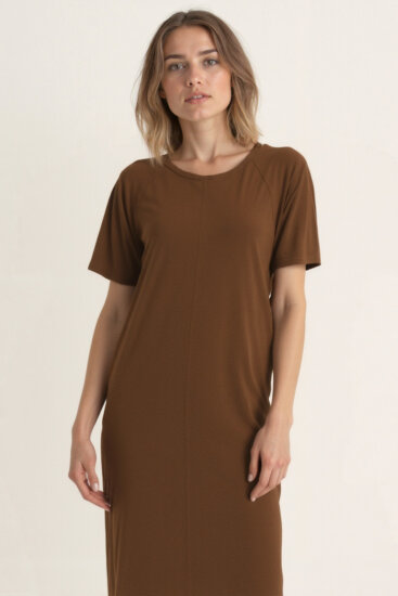 Bisiklet Yaka Kısa Kol Elbise - 10