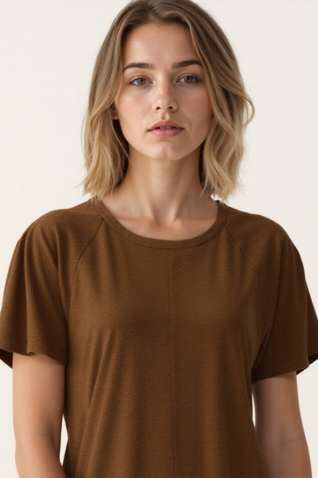 Bisiklet Yaka Kısa Kol Elbise - 11