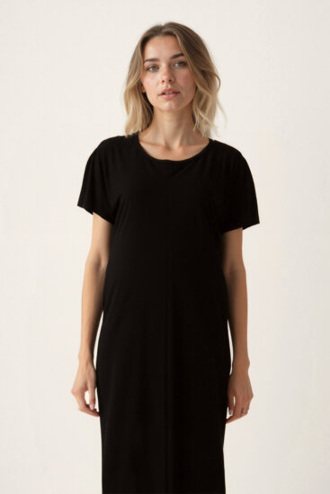 Bisiklet Yaka Kısa Kol Elbise - 14