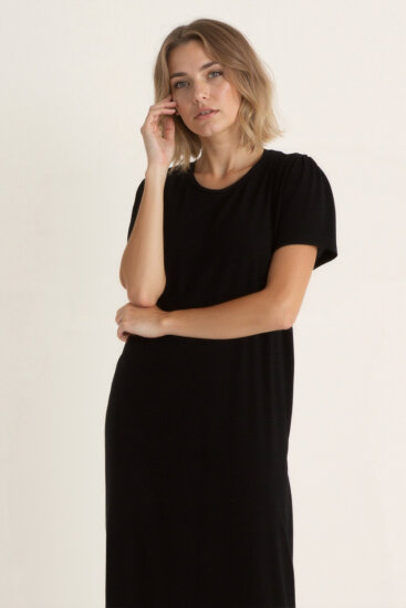 Bisiklet Yaka Kısa Kol Elbise - 15