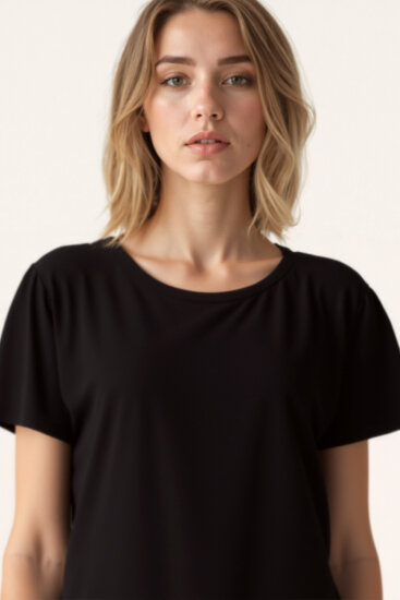 Bisiklet Yaka Kısa Kol Elbise - 16