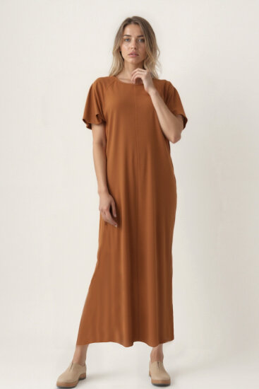 Bisiklet Yaka Kısa Kol Elbise - 19