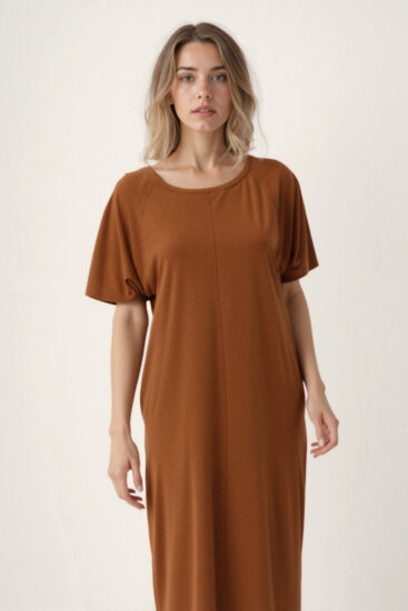 Bisiklet Yaka Kısa Kol Elbise - 21