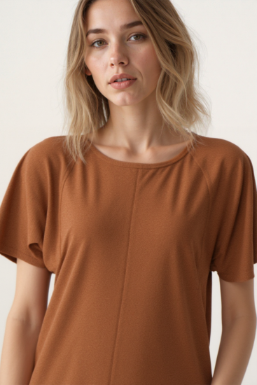 Bisiklet Yaka Kısa Kol Elbise - 22