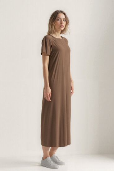 Bisiklet Yaka Kısa Kol Elbise - 24