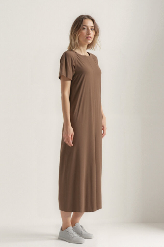 Bisiklet Yaka Kısa Kol Elbise - 24