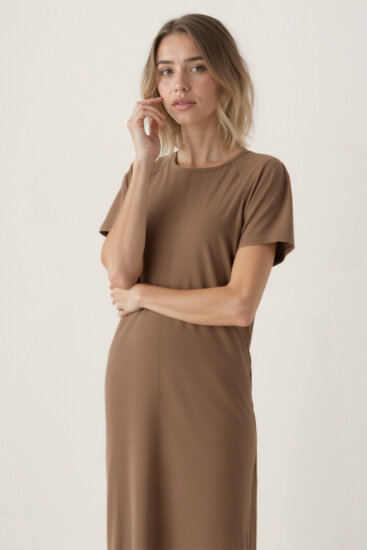 Bisiklet Yaka Kısa Kol Elbise - 26