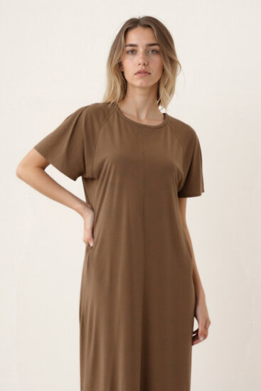 Bisiklet Yaka Kısa Kol Elbise - 27