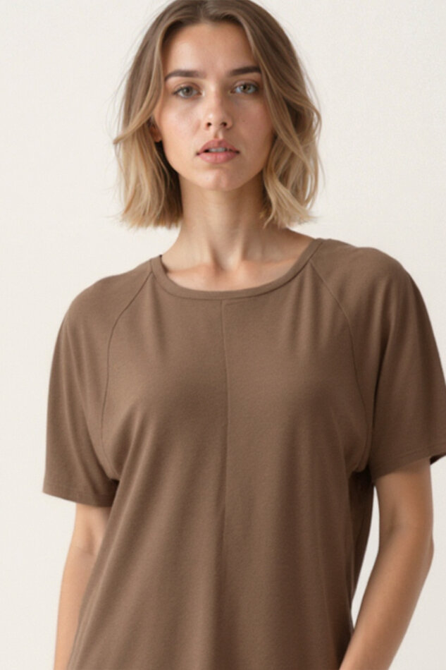 Bisiklet Yaka Kısa Kol Elbise - 28