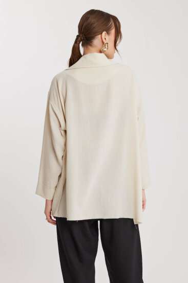 Büyük Yakalı Cepli Salaş Ceket - 15