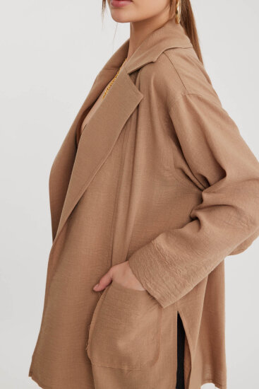 Büyük Yakalı Cepli Salaş Ceket - 30