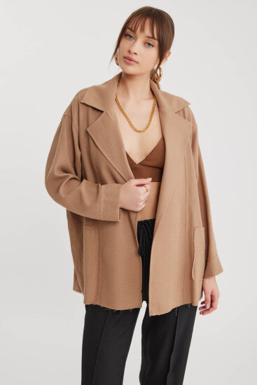 Büyük Yakalı Cepli Salaş Ceket - 31