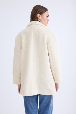 Ceket Yaka Düğmeli Teddy Kaban - Thumbnail (5)