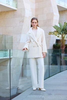 VİTRİN - Ceket Yaka Düğmeli Teddy Kaban (1)