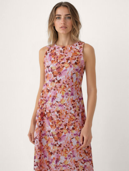 Çiçek Desen Midi Elbise - 3