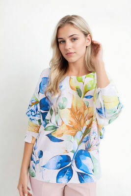 Çiçek Desen Uzun Kol Triko Bluz - Thumbnail (2)