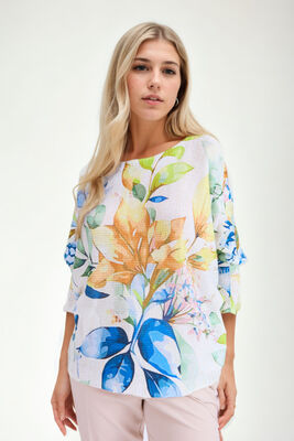 Çiçek Desen Uzun Kol Triko Bluz - Thumbnail (4)