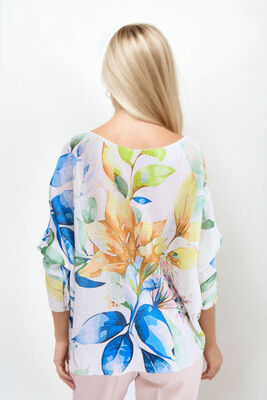Çiçek Desen Uzun Kol Triko Bluz - Thumbnail (3)