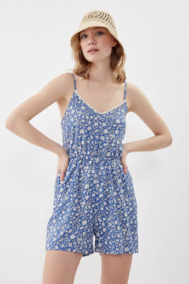 VİTRİN - Çiçek Desenli Çift Cep Tulum