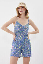 Çiçek Desenli Çift Cep Tulum - Thumbnail (7)