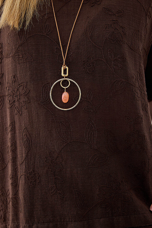 %100 Keten Çiçekli Oversize Bluz - 7