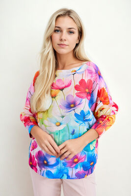 VİTRİN - Çiçekli Salaş Uzun Kol Bluz