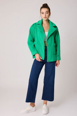 Çift Cep Fermuarlı Ters Dikiş Ceket (1)