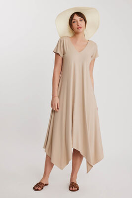 Çift V Yaka Modal Kumaş Şalvar Elbise - 1