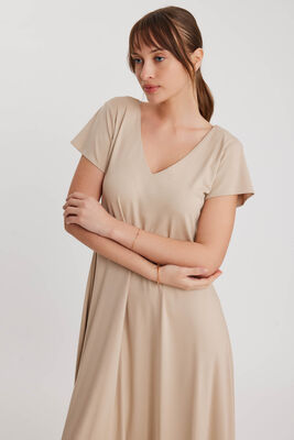 Çift V Yaka Modal Kumaş Şalvar Elbise - 3