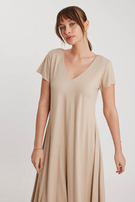 Çift V Yaka Modal Kumaş Şalvar Elbise - 4