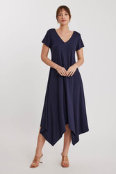 Çift V Yaka Modal Kumaş Şalvar Elbise - 7