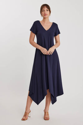 Çift V Yaka Modal Kumaş Şalvar Elbise - 7