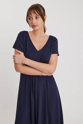 Çift V Yaka Modal Kumaş Şalvar Elbise - 8