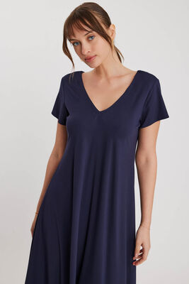 Çift V Yaka Modal Kumaş Şalvar Elbise - 9