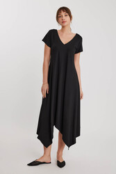 Çift V Yaka Modal Kumaş Şalvar Elbise - 11