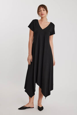 Çift V Yaka Modal Kumaş Şalvar Elbise - 11