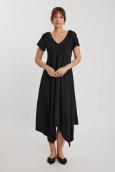 Çift V Yaka Modal Kumaş Şalvar Elbise - 12