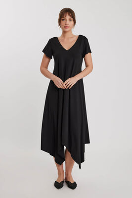 Çift V Yaka Modal Kumaş Şalvar Elbise - 12