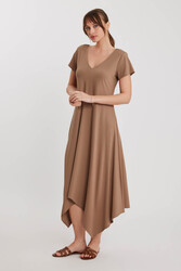 Çift V Yaka Modal Kumaş Şalvar Elbise - 17