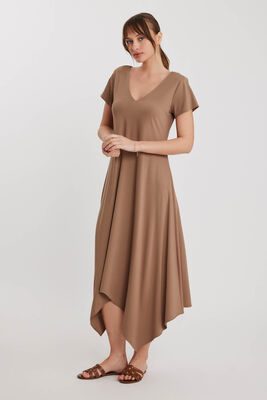 Çift V Yaka Modal Kumaş Şalvar Elbise - 17