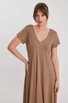 Çift V Yaka Modal Kumaş Şalvar Elbise - 18