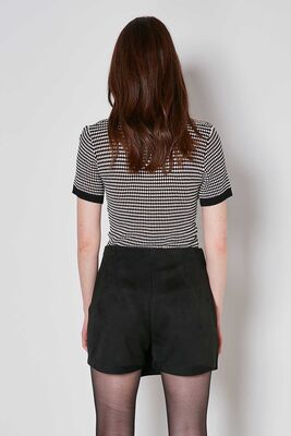 Çıtçıt Detaylı Suni Süet Şort Etek - Thumbnail (15)