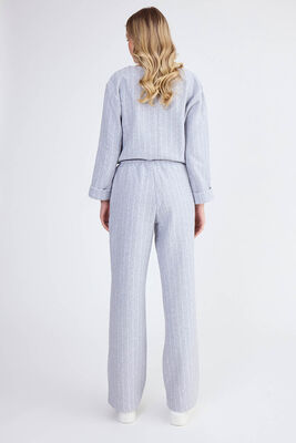 Çizgi Desen Rahat Kalıp Pantolon - Thumbnail (4)