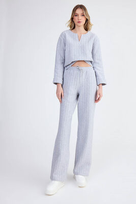 VİTRİN - Çizgi Desen Rahat Kalıp Pantolon