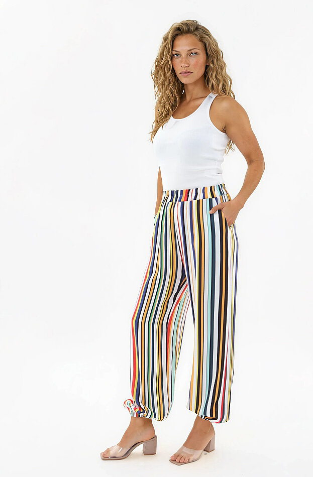 Çizgi Desen Şalvar Pantolon - 2