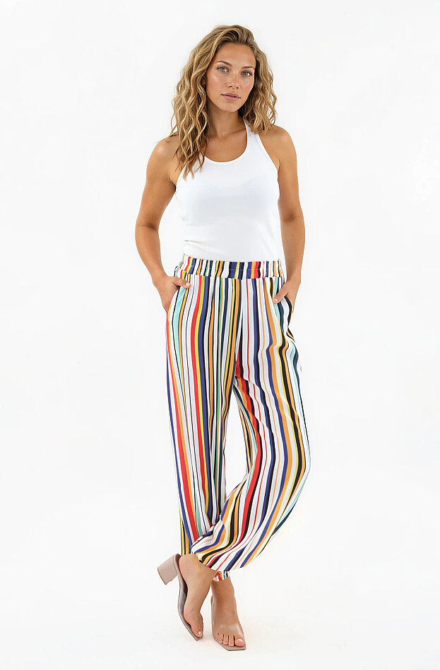 Çizgi Desen Şalvar Pantolon - 3