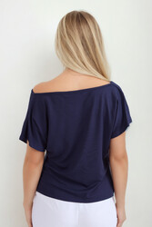 Degaje Yaka Dökümlü Bluz - 17