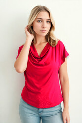 Degaje Yaka Dökümlü Bluz - 10