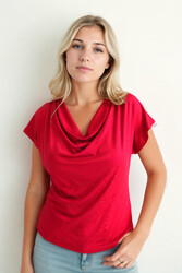 Degaje Yaka Dökümlü Bluz - 12